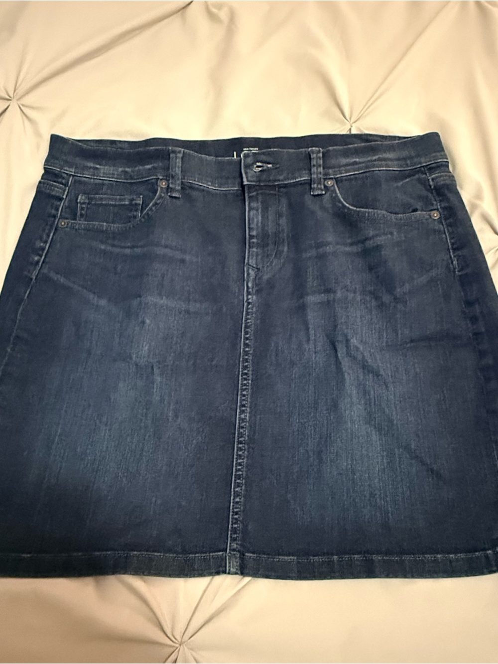 LOFT Dark Blue Denim Jean Mini Skirt